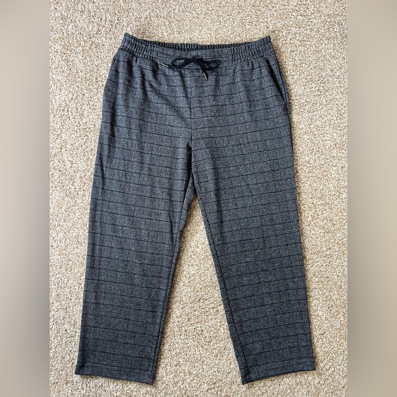 a new day Pants - A New Day Plaid Drawstring Pants Grey Office Ankle Length Large
